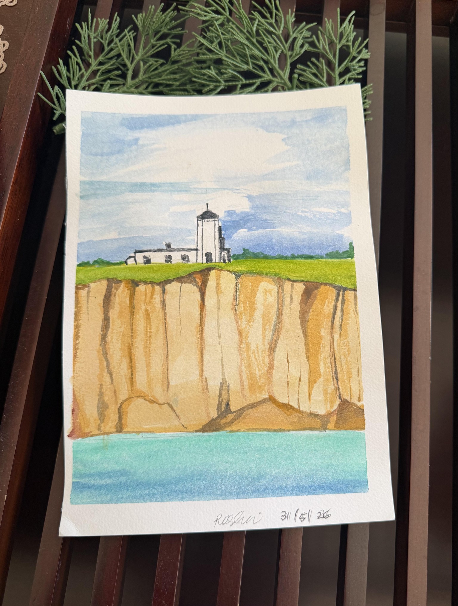 Watercolor mountains and sea - image 5 - student project