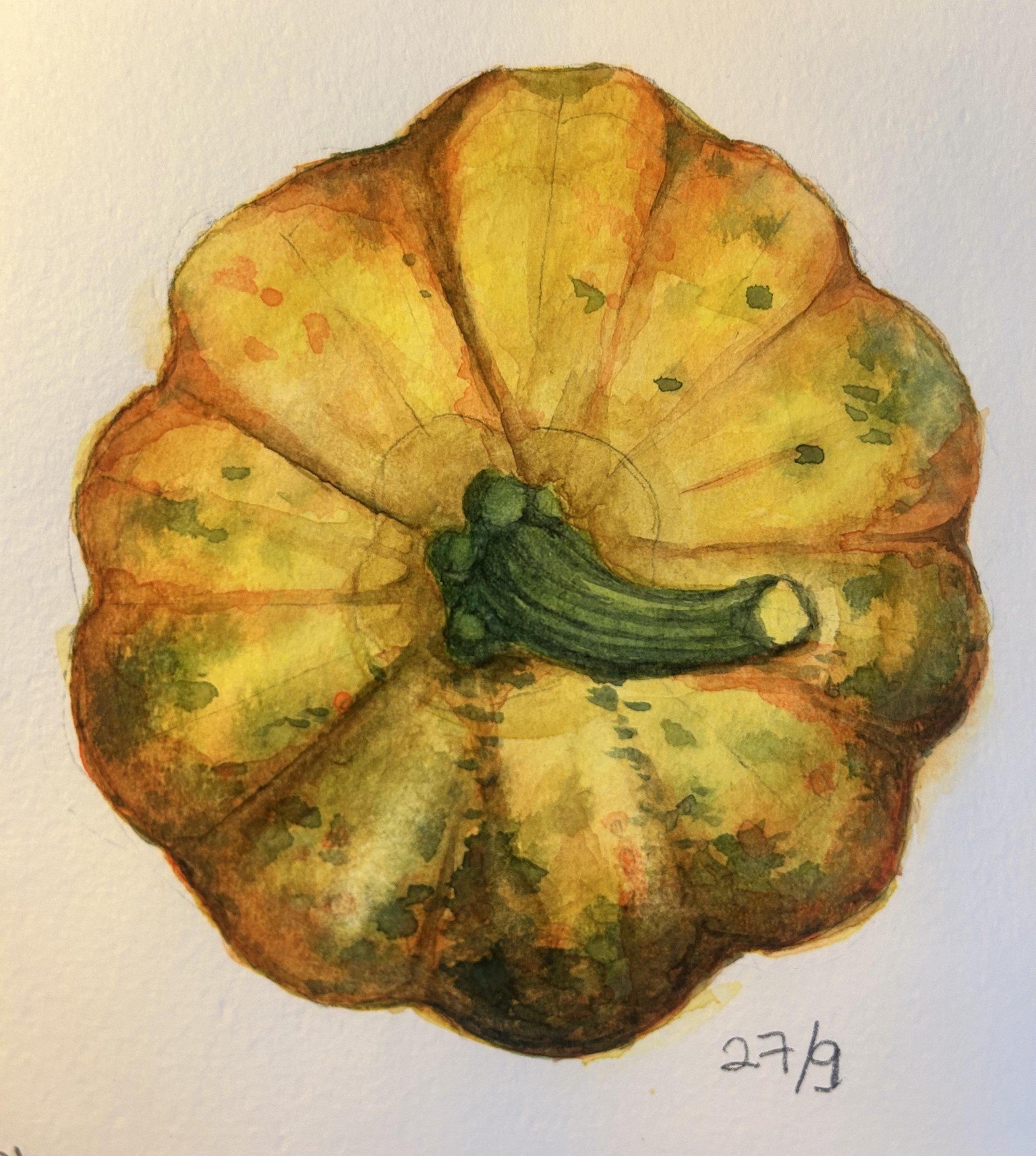 Watercolor pumpkin - image 1 - student project