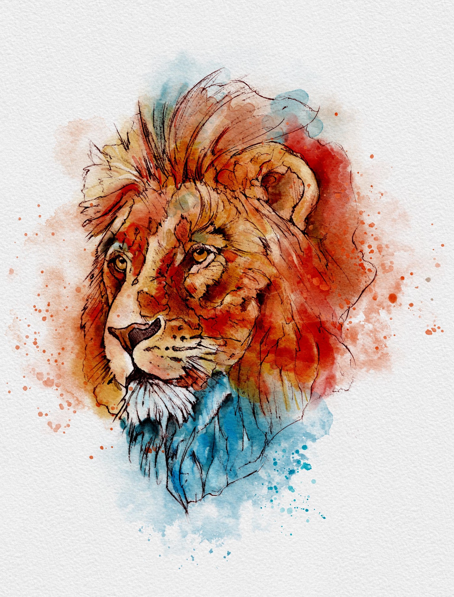 Watercolor Lion project - image 1 - student project