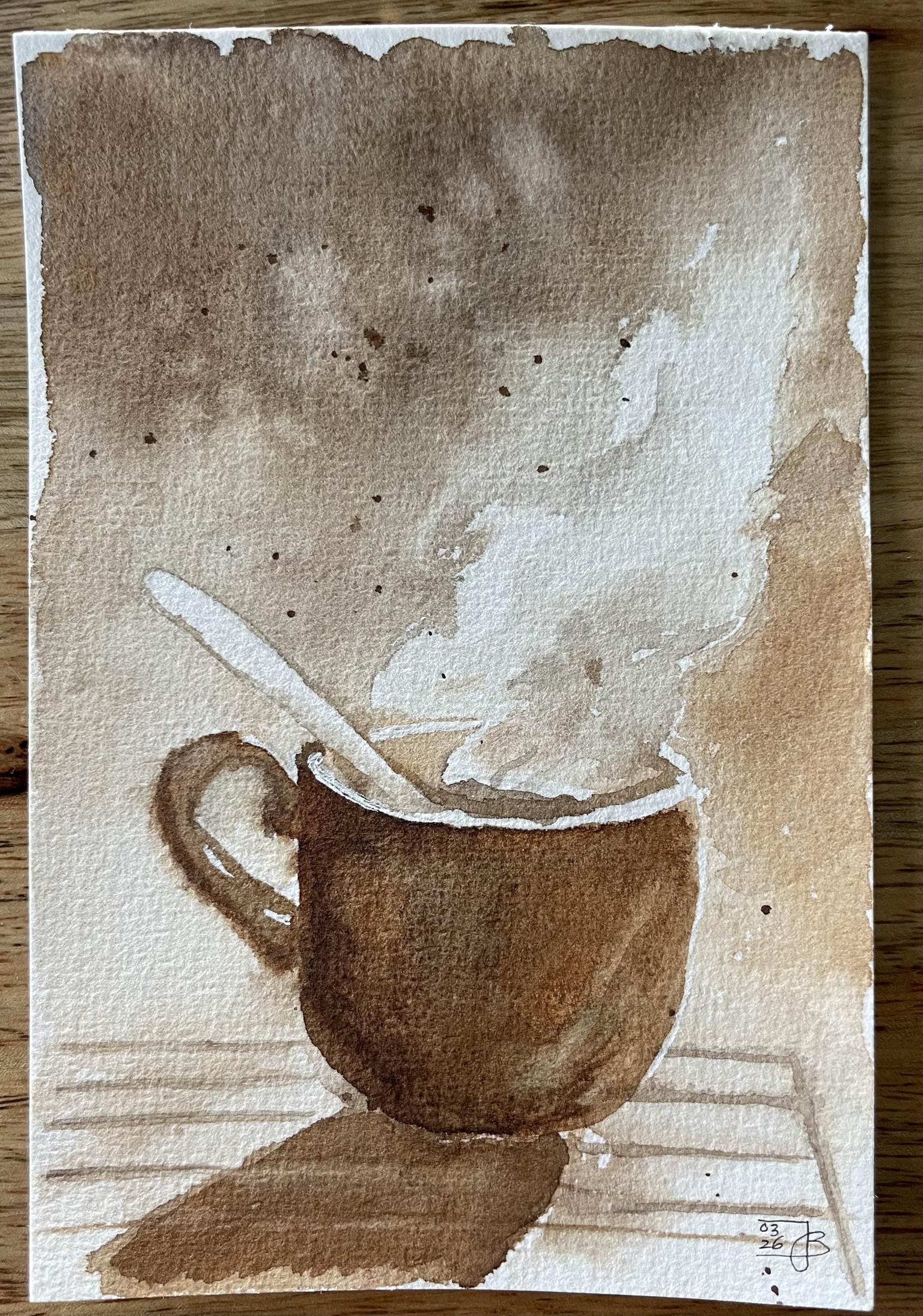 Steamy coffee in mirror image - image 1 - student project