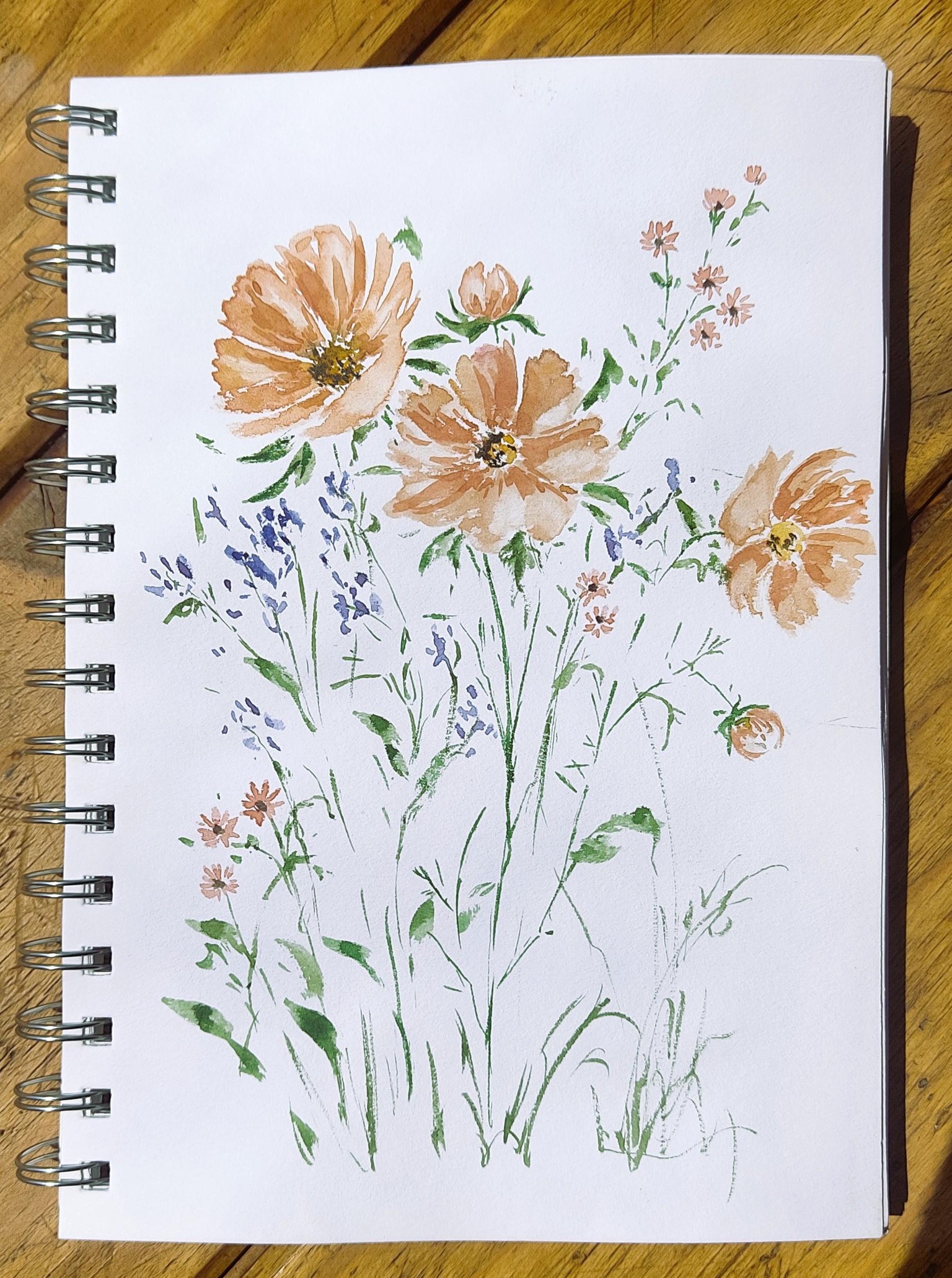 Watercolor Wildflowers: Paint Watercolor Florals Using a Vintage Autumn Color Palette - image 4 - student project
