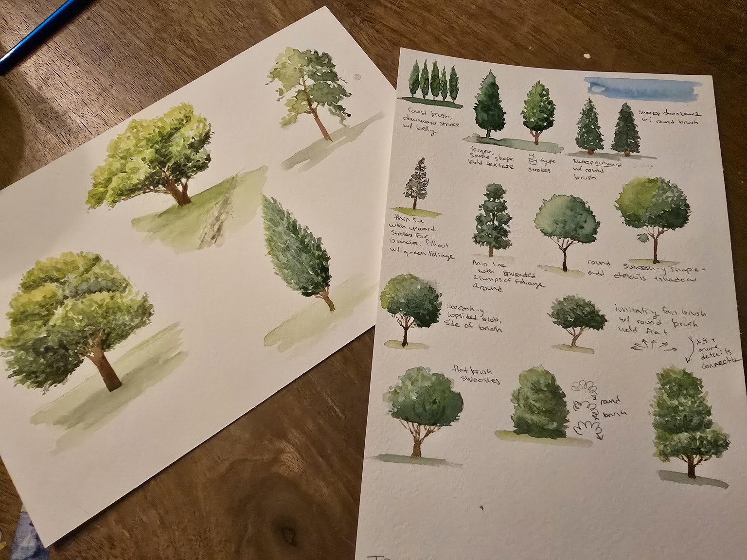 Loose watercolor trees - image 1 - student project