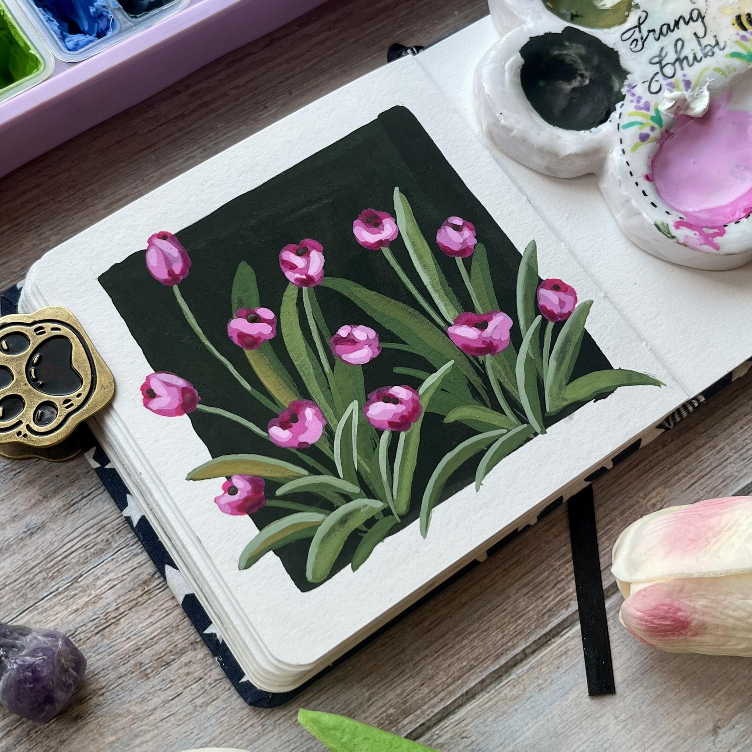 Some of My Tulip Gouache Paintings - image 3 - student project