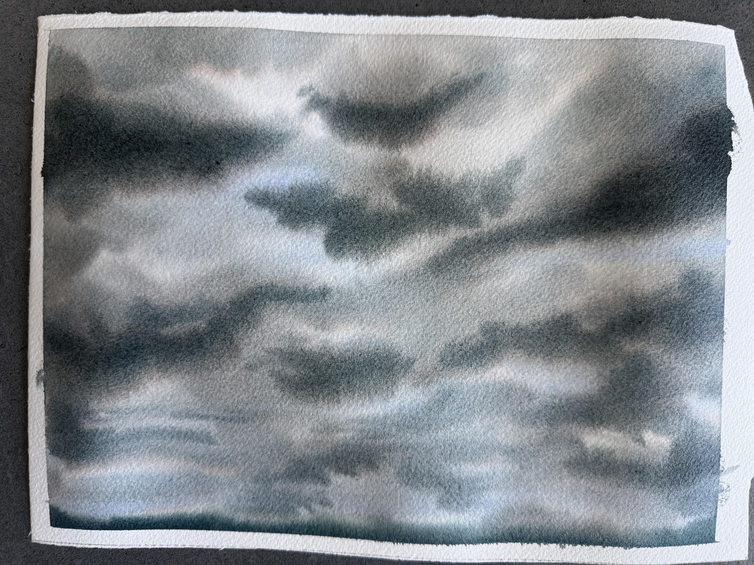 10-minute watercolor cloud study - image 1 - student project