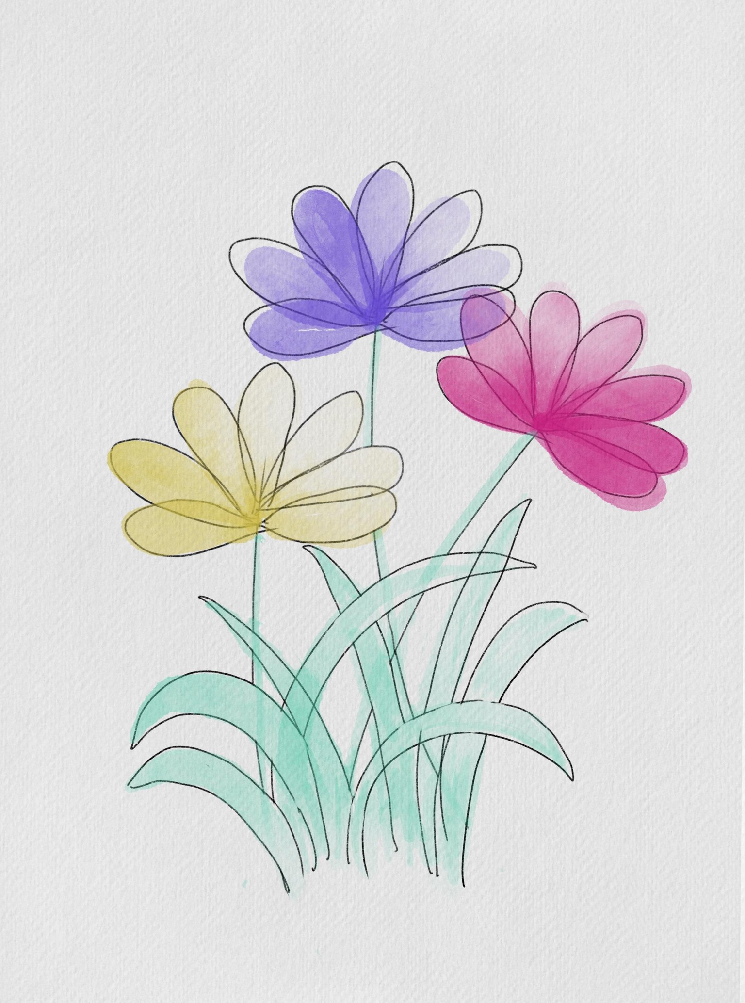 Watercolor and Ink Florals - image 1 - student project