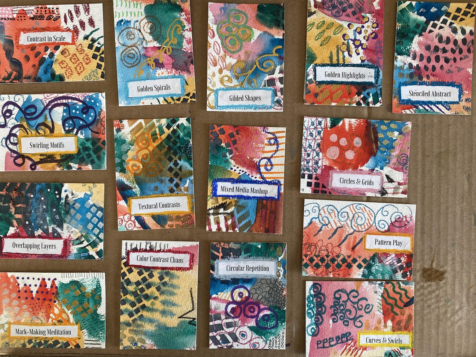 Klimt inspired prompt cards - image 1 - student project