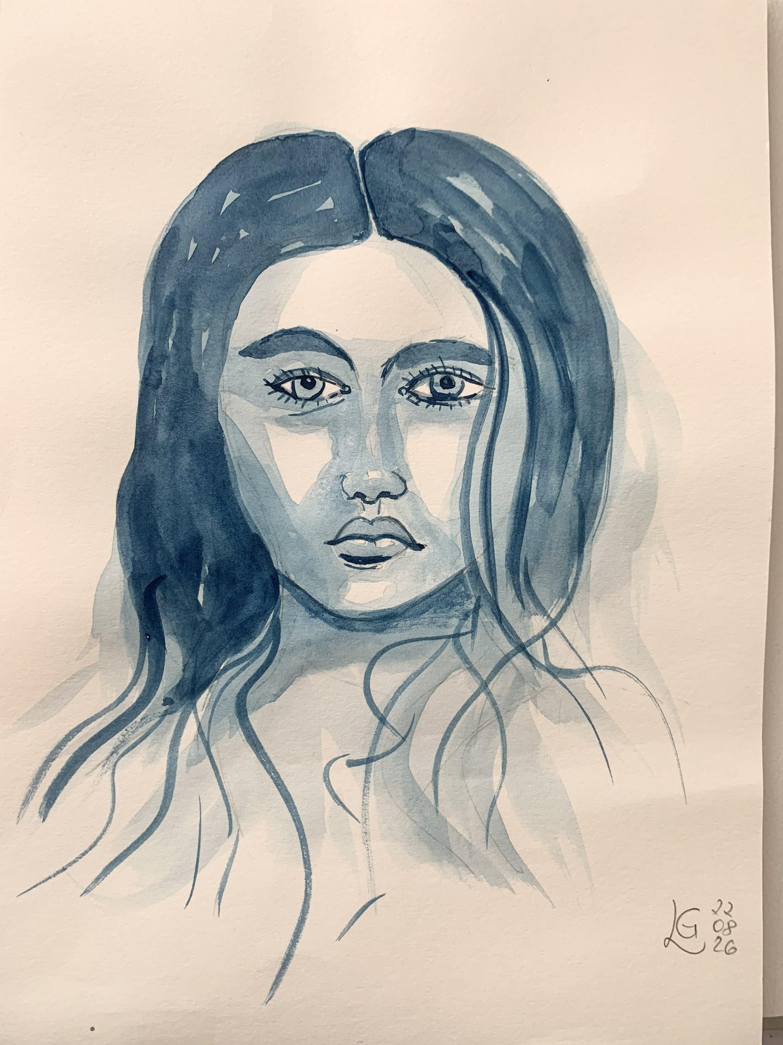 First watercolour portrait - image 5 - student project