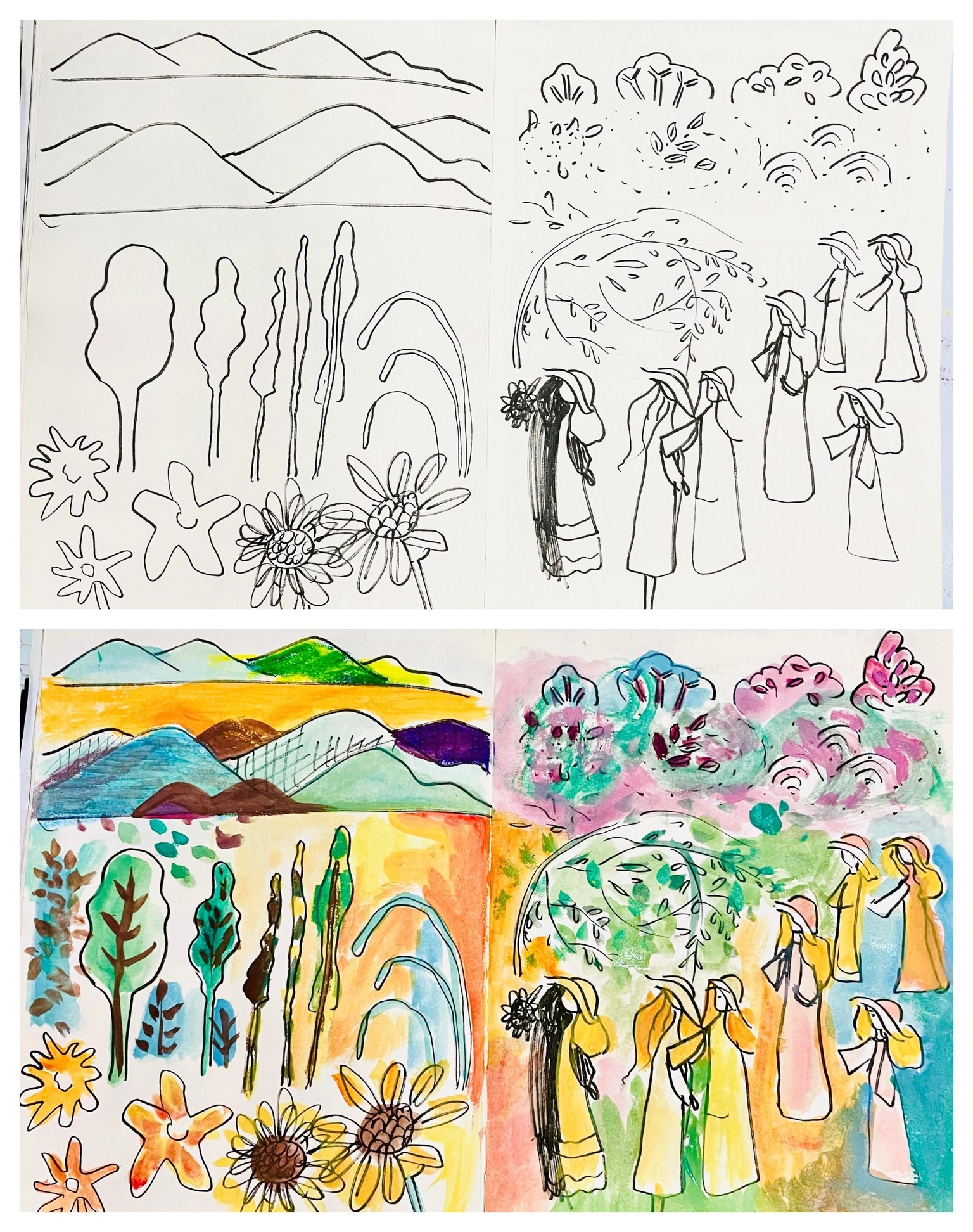 Gouache Landscapes: 7 Days of Sketchbook Practice to Develop Your Style - image 7 - student project