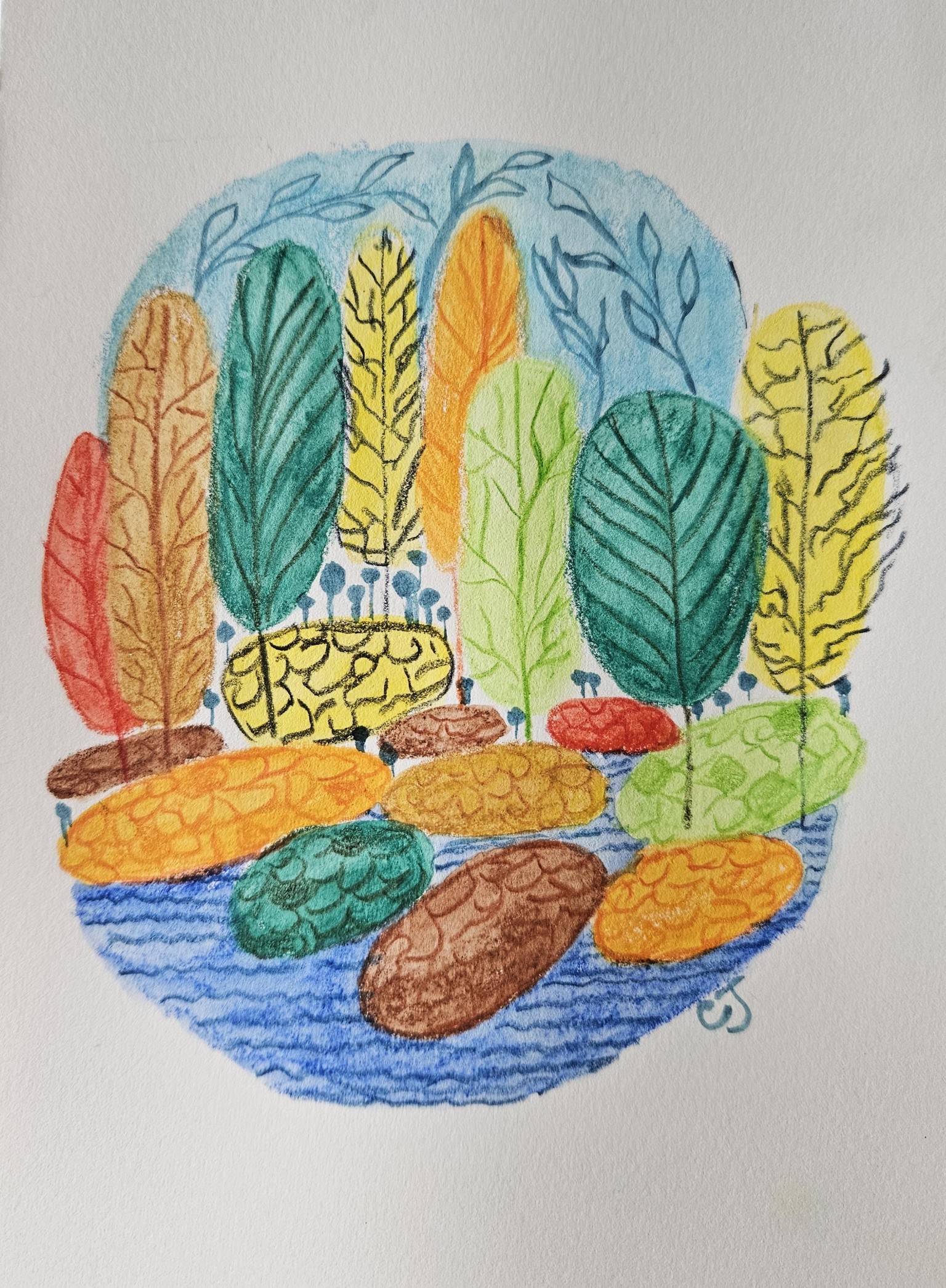 Mixed media forest - image 1 - student project