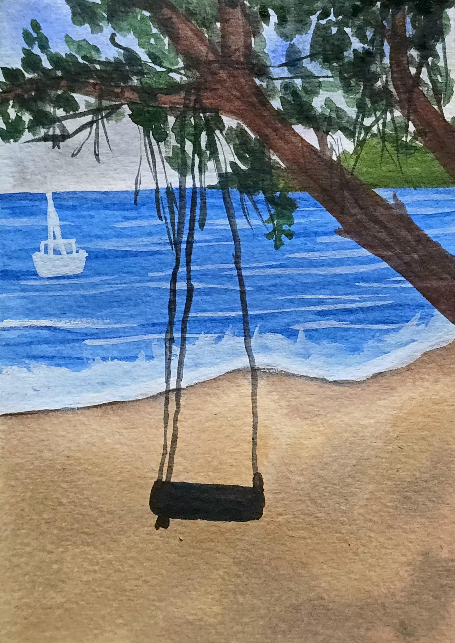 All 15 Summer beach paintings with watercolours - image 12 - student project