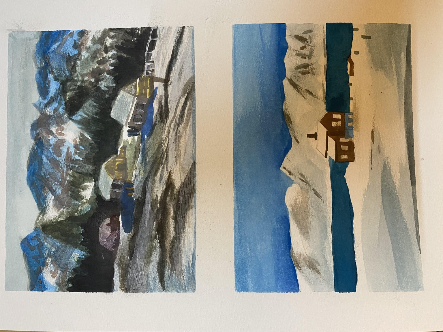 Landscape watercolor painting - image 1 - student project