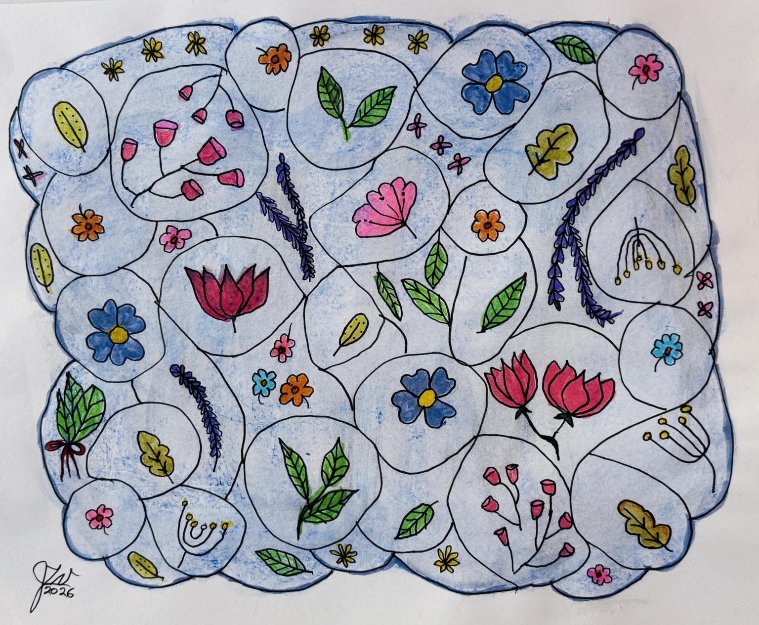 Super Fun Class: Abstract Doodle Background Project - image 1 - student project