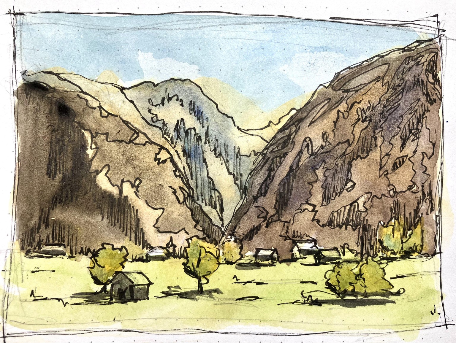 Watercolor scenery:  Ink or no ink? - image 14 - student project