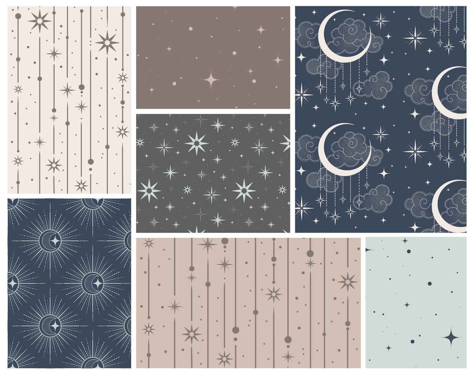 Celestial sky collection for Spoonflower - image 1 - student project
