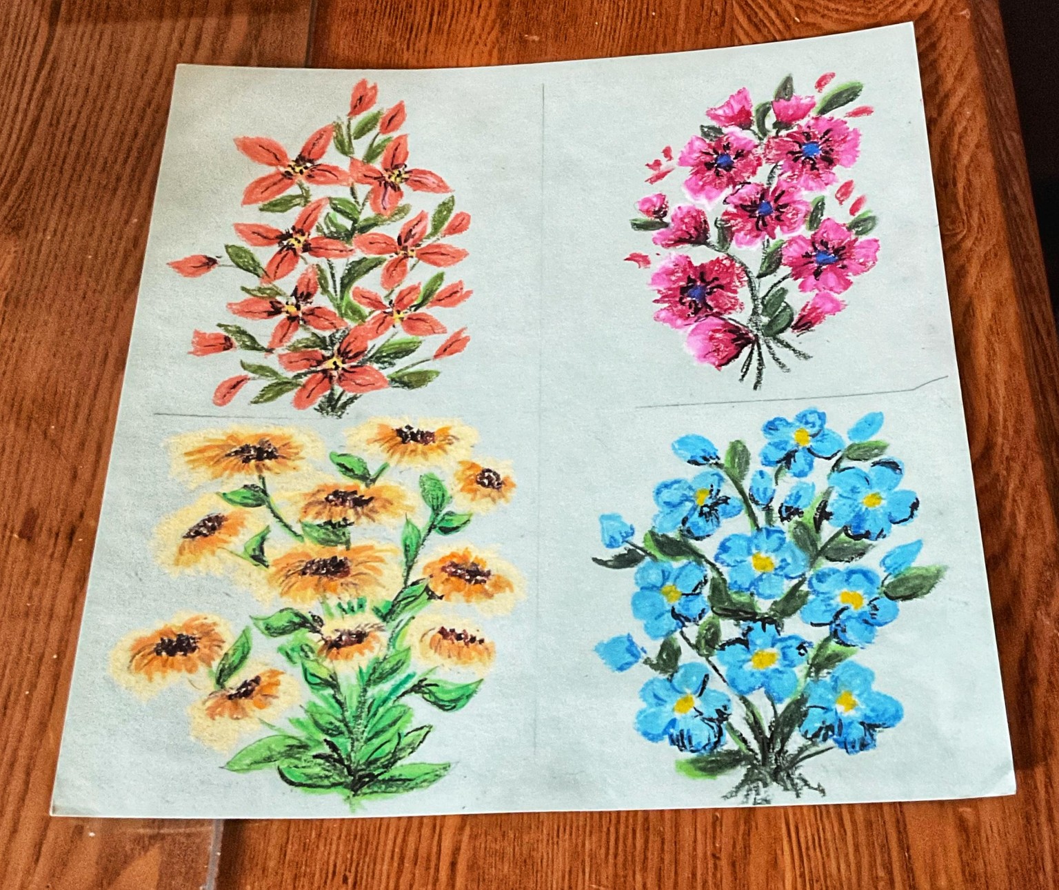 Easy Flowers in Oil Pastels - image 1 - student project