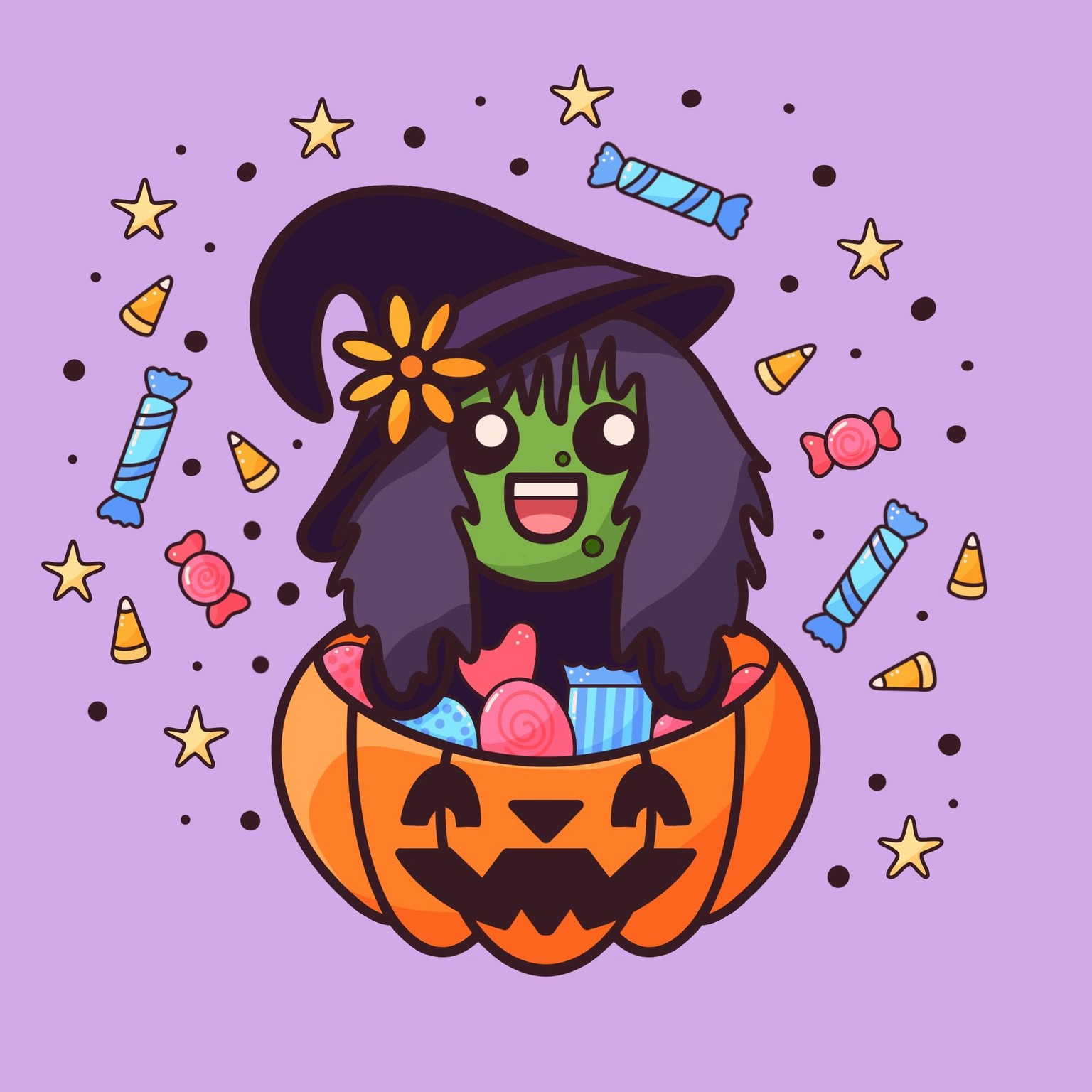 Kawaii Halloween Pumpkin Illustrations - image 3 - student project