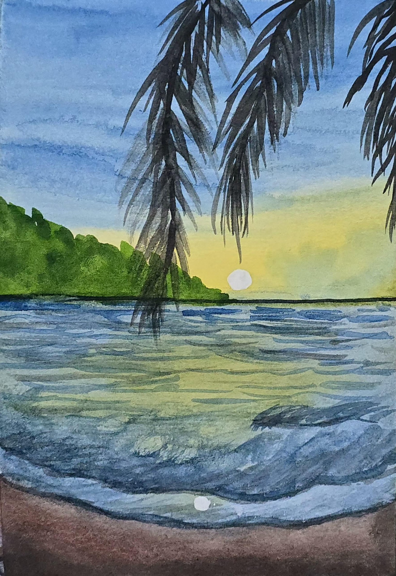 All 15 Summer beach paintings with watercolours - image 13 - student project