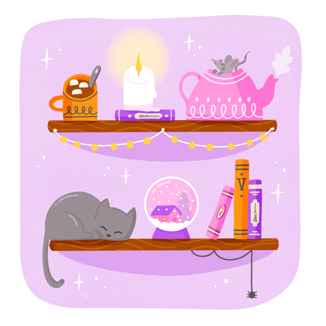 My Whimsical Winter Bookshelves - image 1 - student project