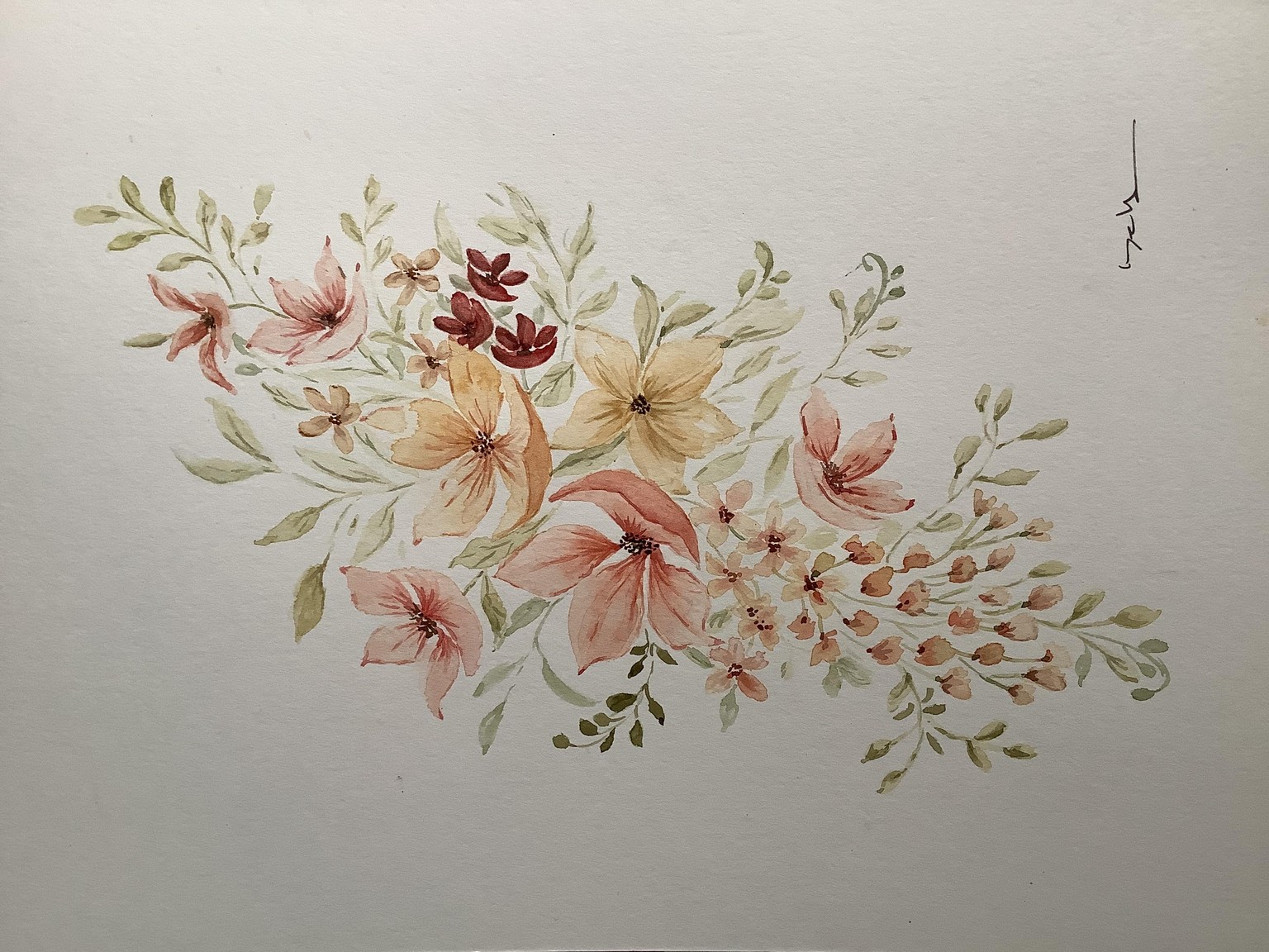 Proyect expressive watercolor flowers - image 1 - student project