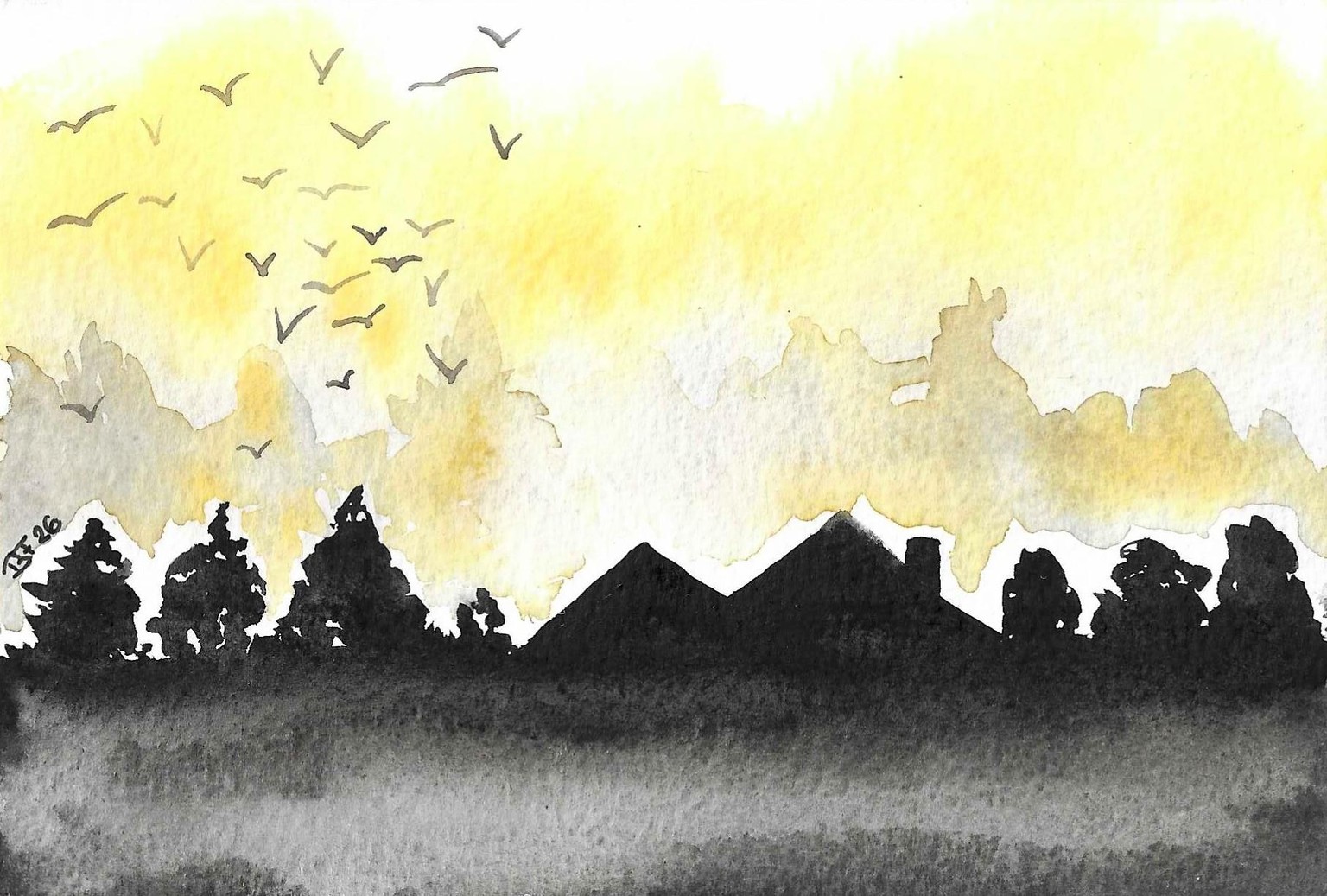 Loose Watercolor Landscape Paintings - image 3 - student project