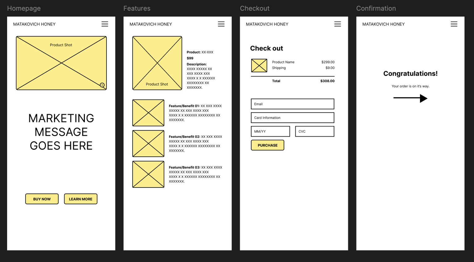 Matakovich Honey Wireframe - image 21 - student project