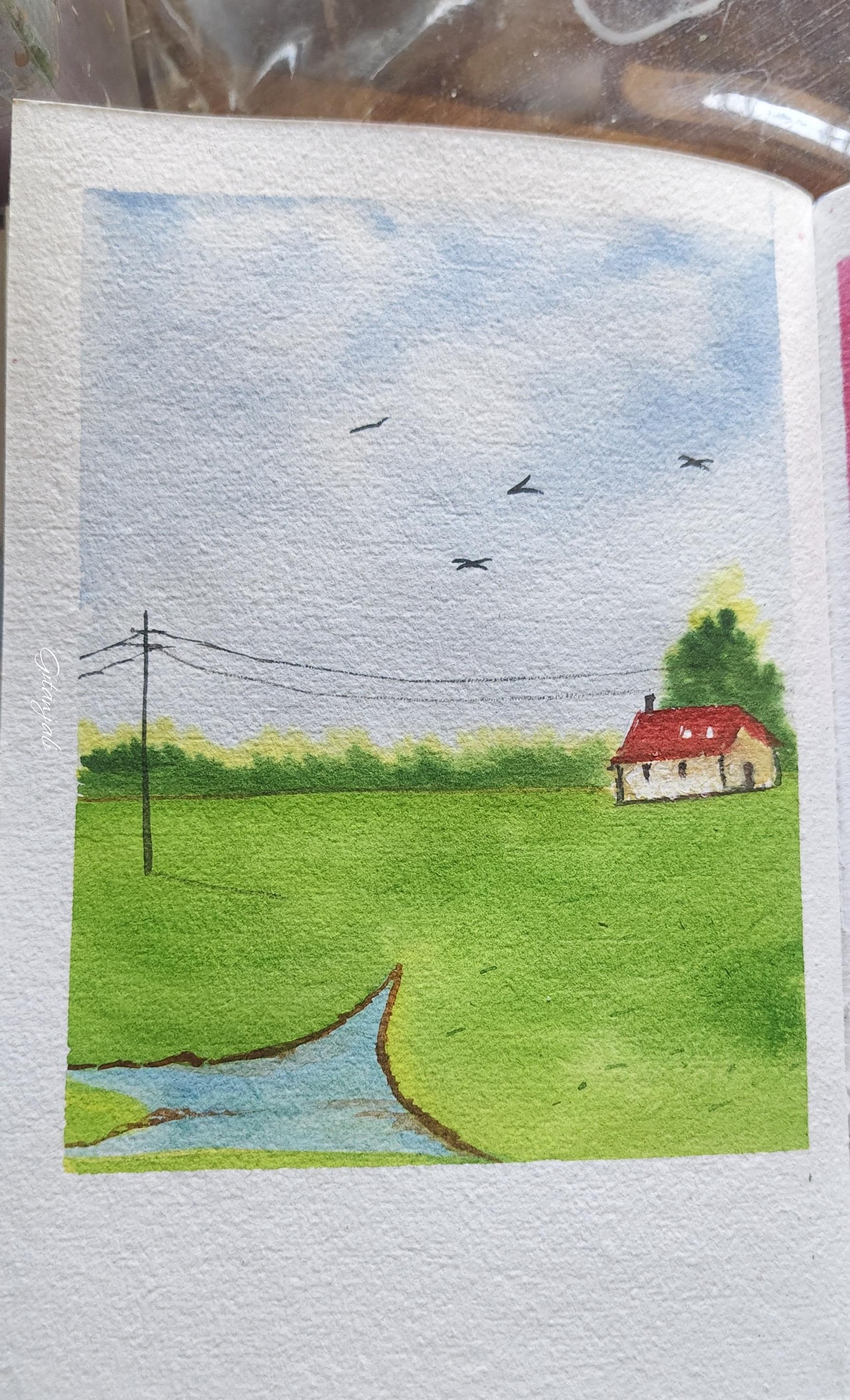 Peacescape in watercolor - image 6 - student project