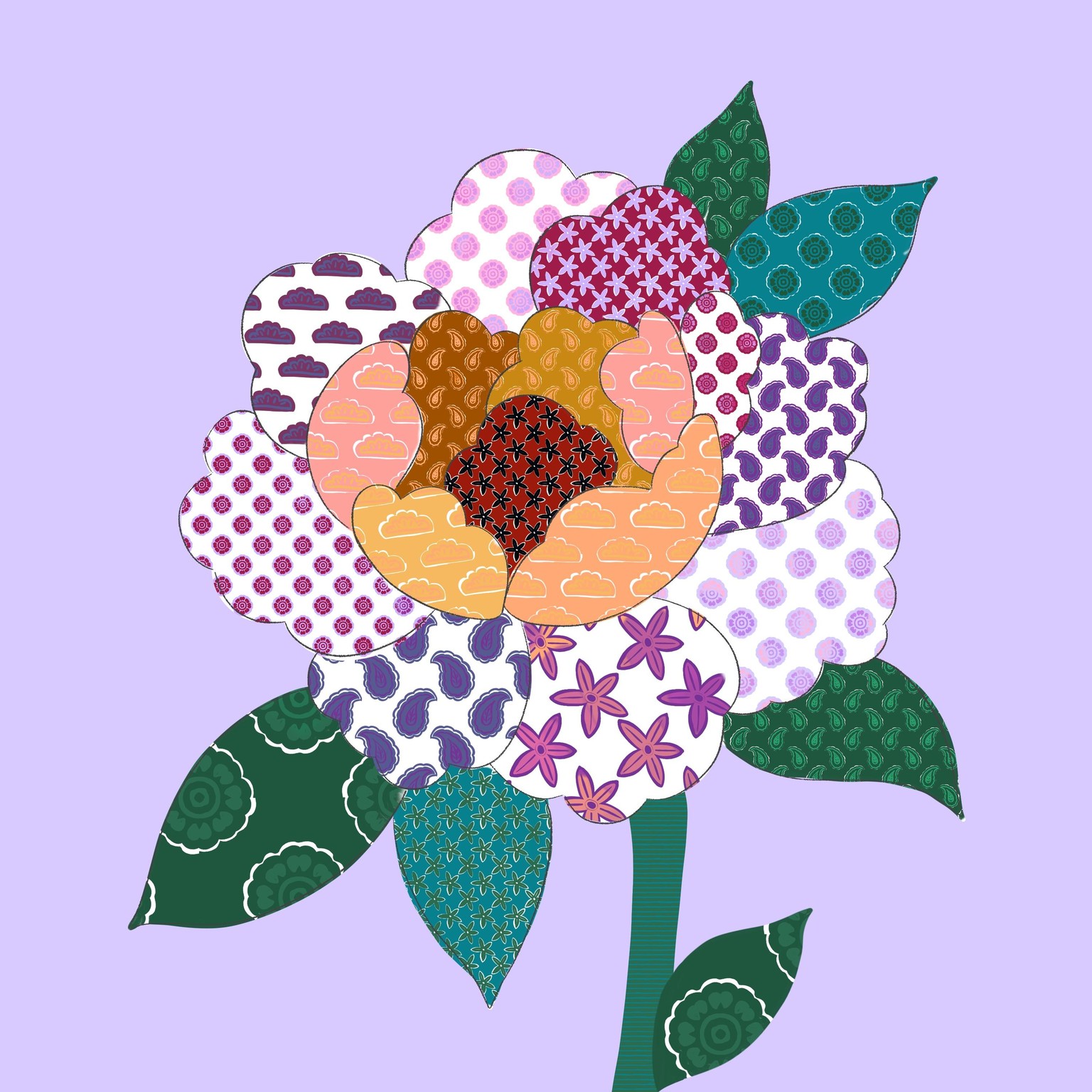 My Sunflower & Block Print Brushes - image 2 - student project