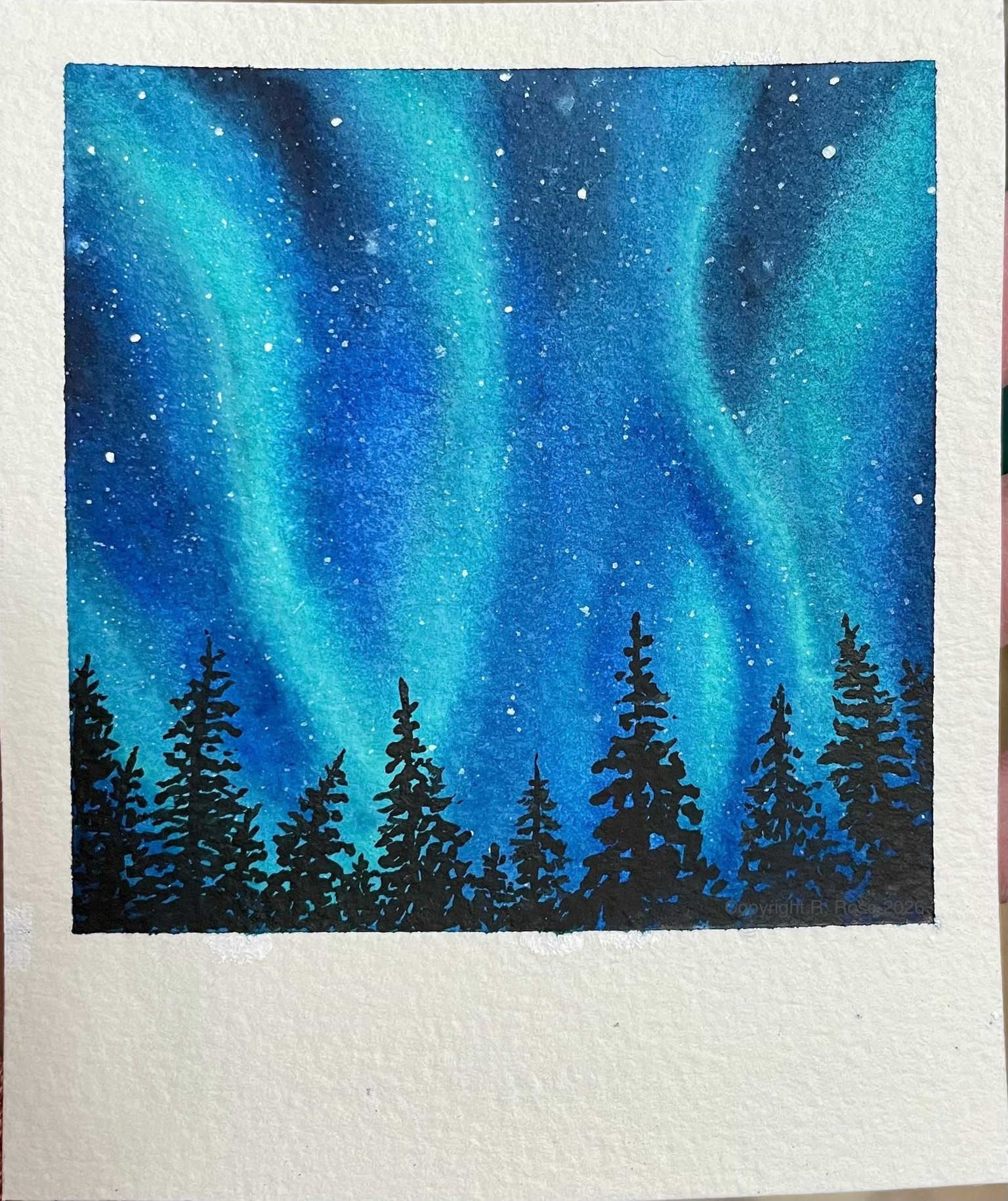 Northern Lights over Mt. Rainier, Polaroid style - image 2 - student project