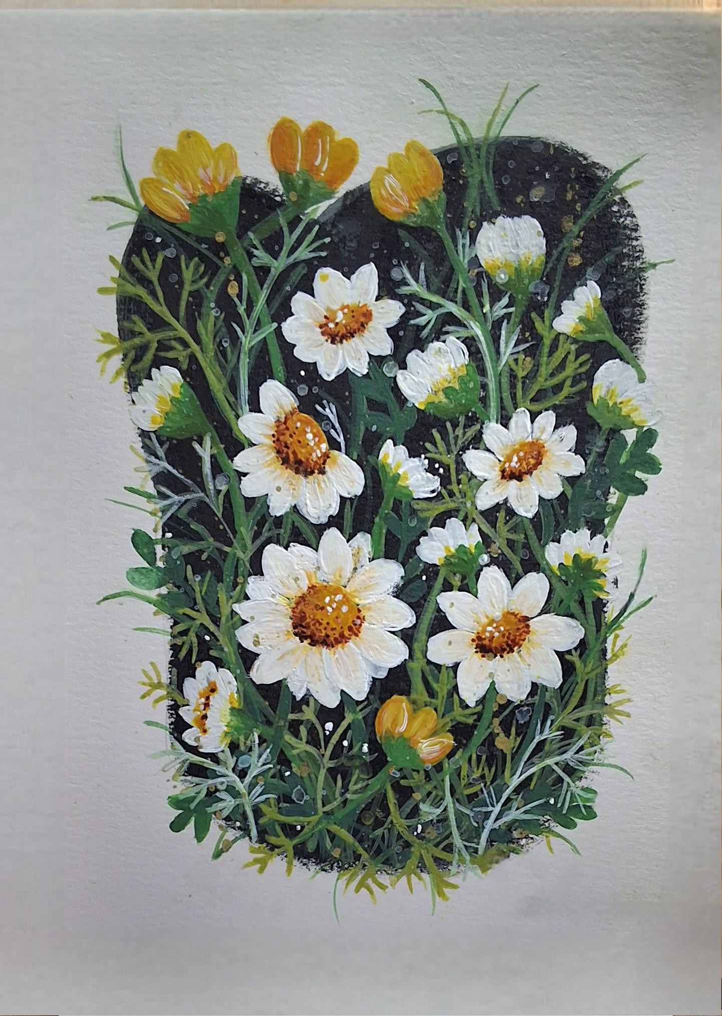 GOUACHE DAISIES - image 1 - student project