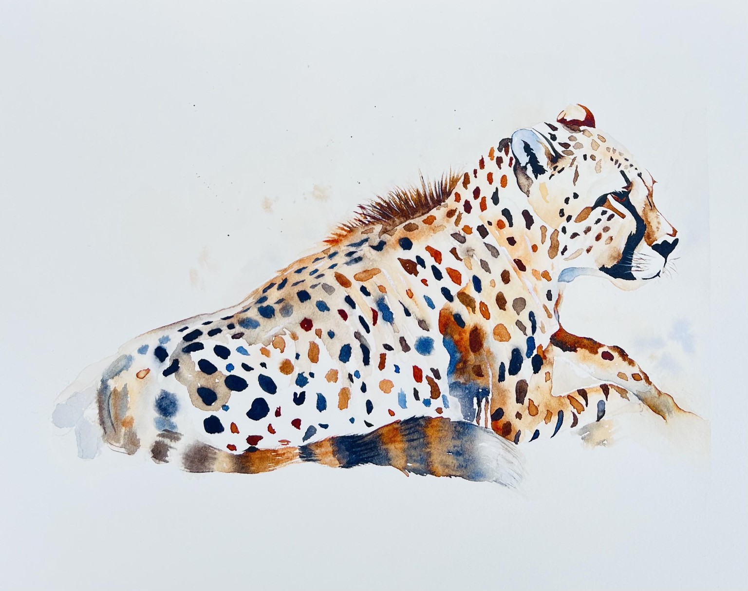 Expressive watercolor cheetah - image 1 - student project
