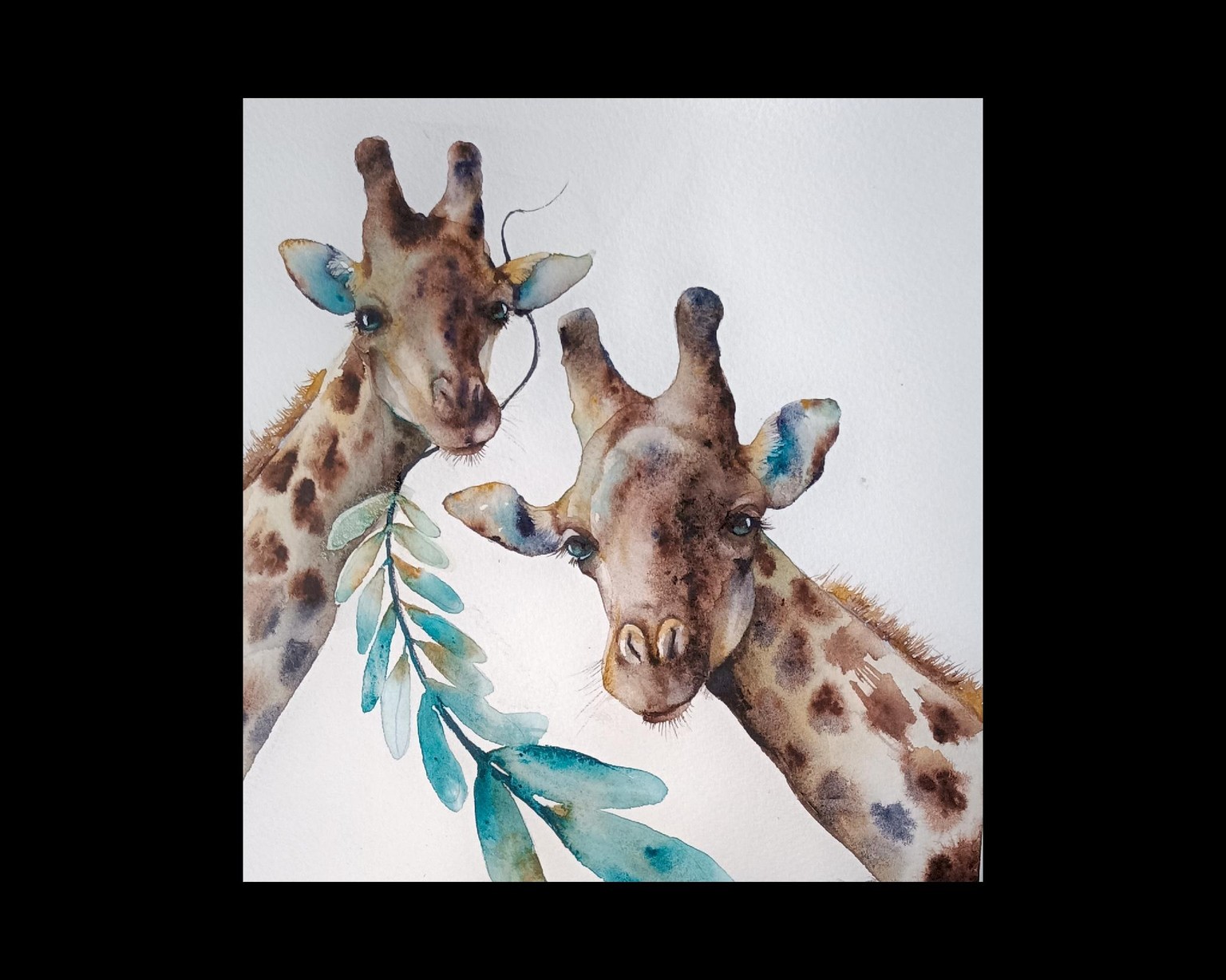 Aquarell - Giraffes with a hint of turquoise - image 1 - student project