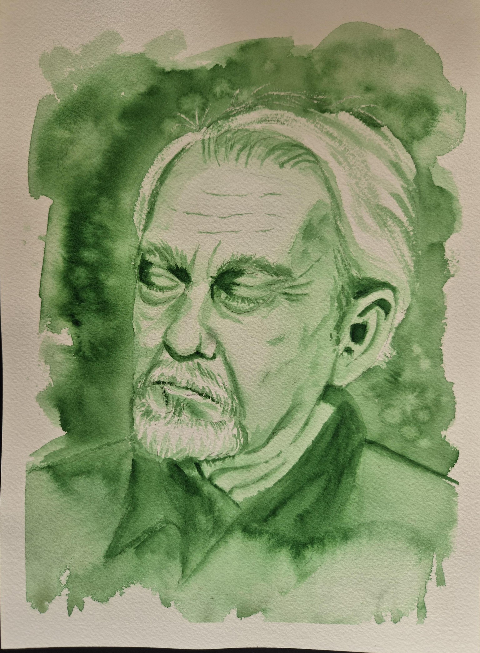 Monochrome Watercolor Portraits day 1-7 - image 11 - student project
