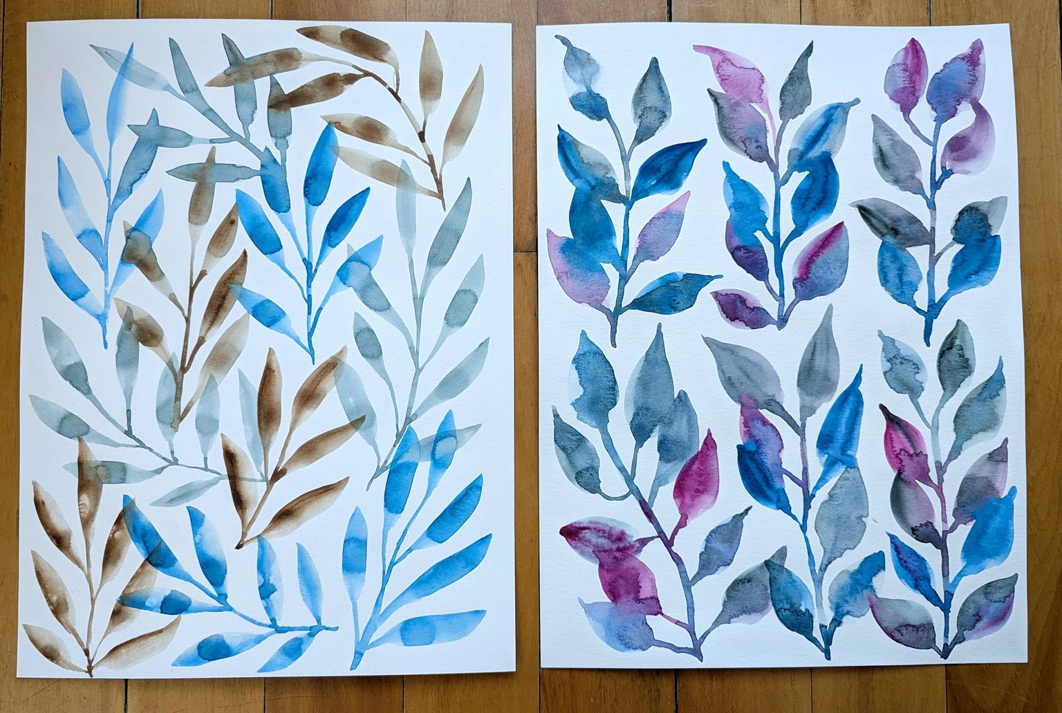 Loose Watercolour Florals and Leaves - image 2 - student project