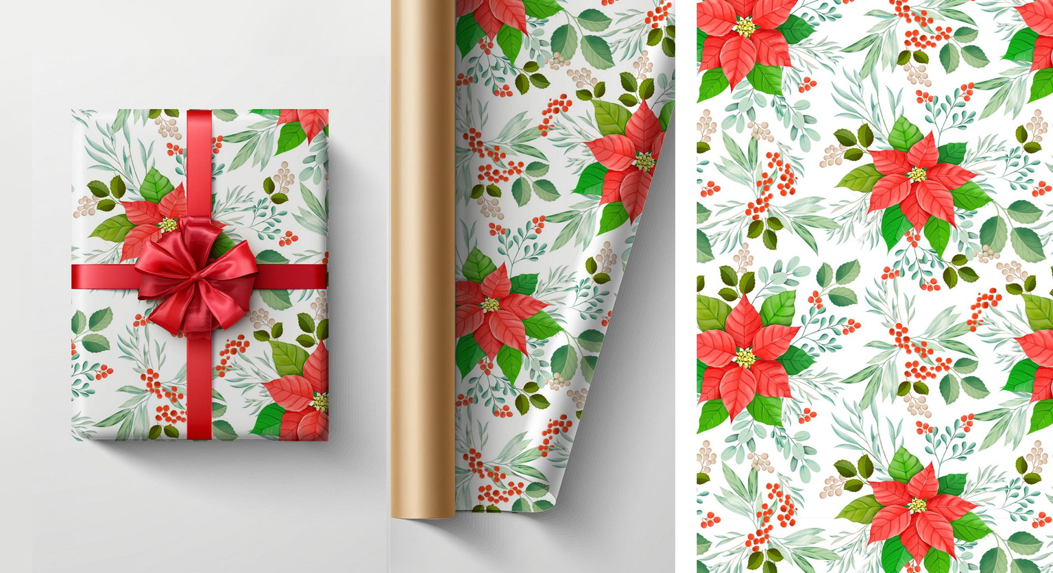 My Finished Poinsettia – From Illustration to Final Design - image 4 - student project