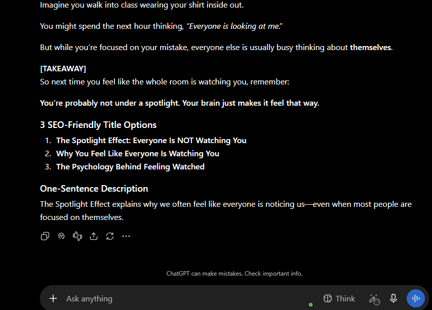 Using ChatGPT to Improve My YouTube Content. - image 3 - student project