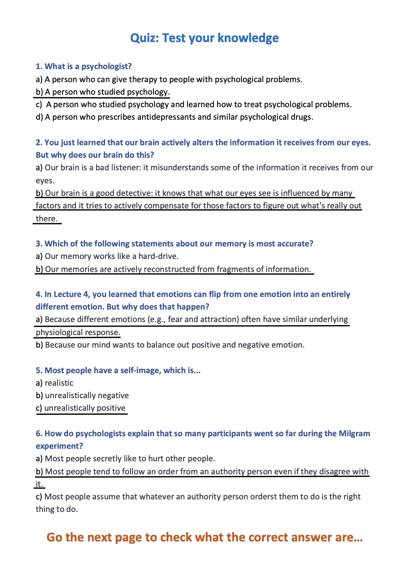 Psychology Quiz - image 1 - student project