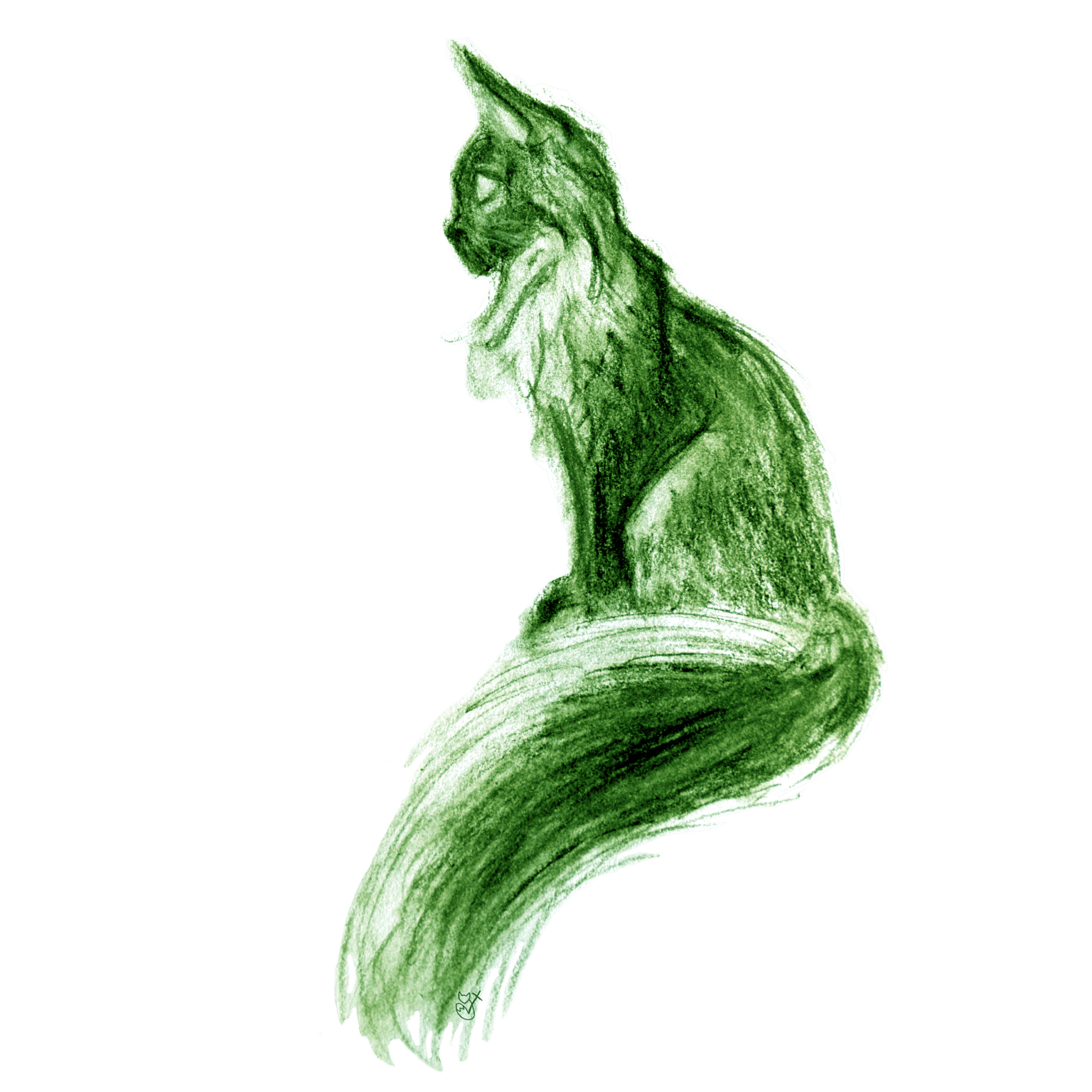 Digitizing art: charcoal cat - image 3 - student project