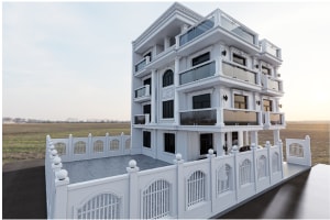 Exterior design of a building and walkthrough - image 2 - student project