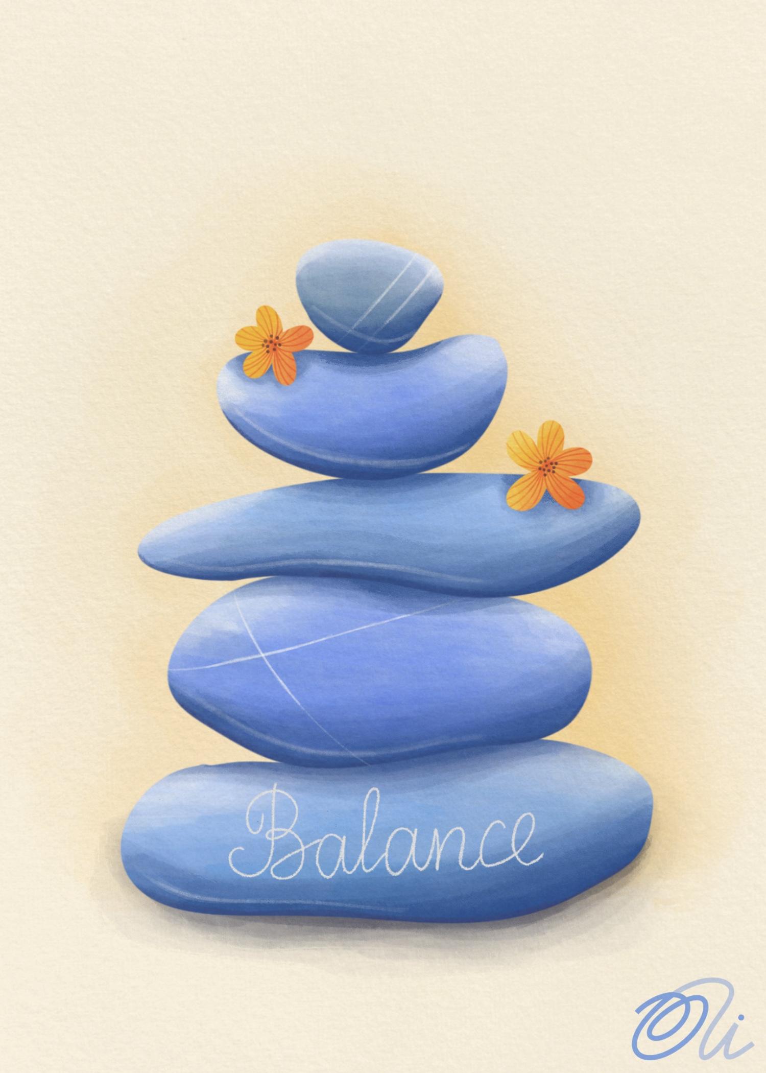 Rock stack in Procreate - image 1 - student project