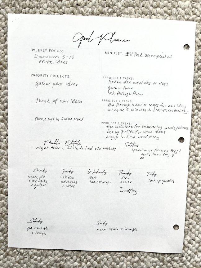 Project 1 goal planning - image 1 - student project