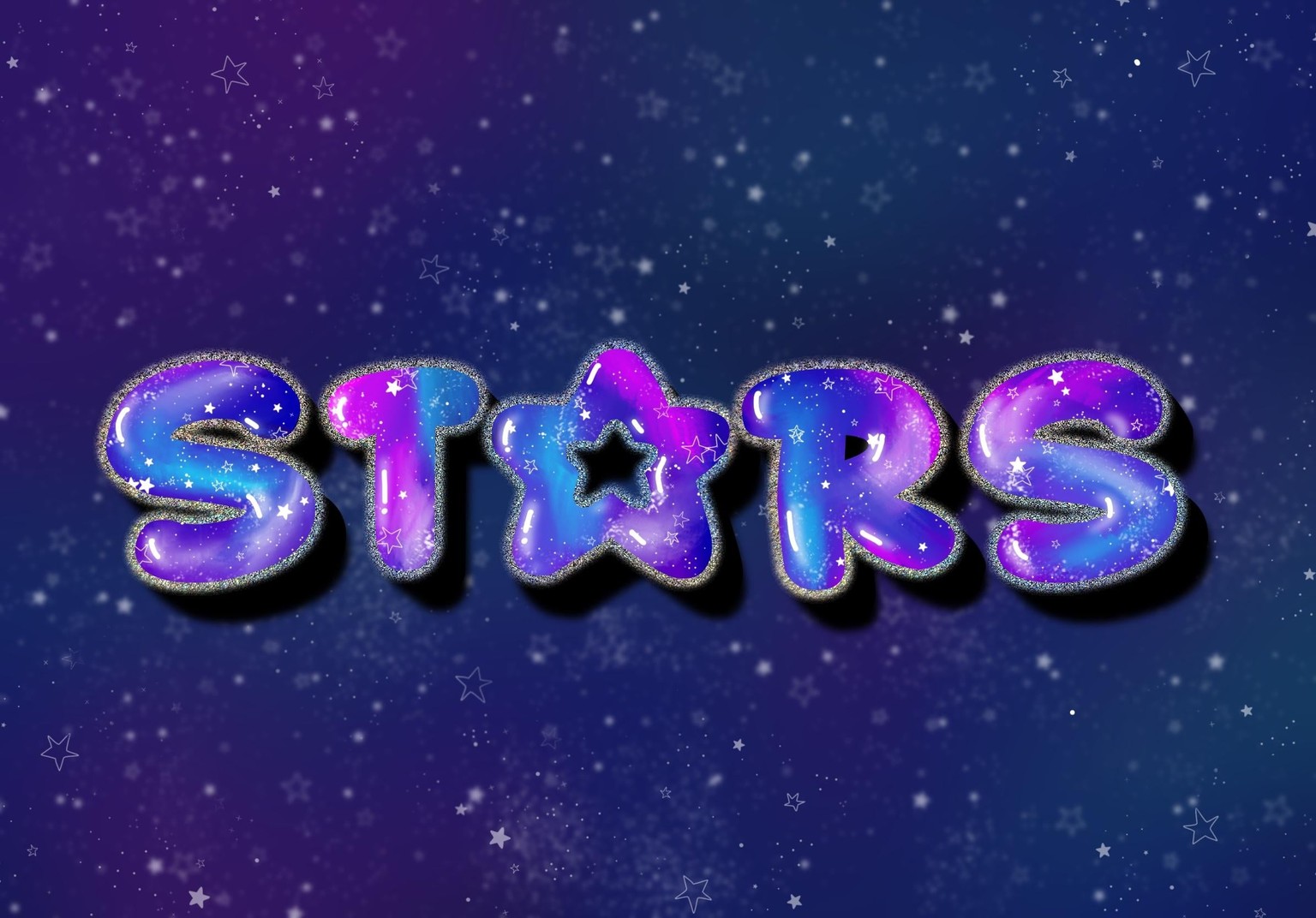 Procreate Galaxy Lettering - image 1 - student project