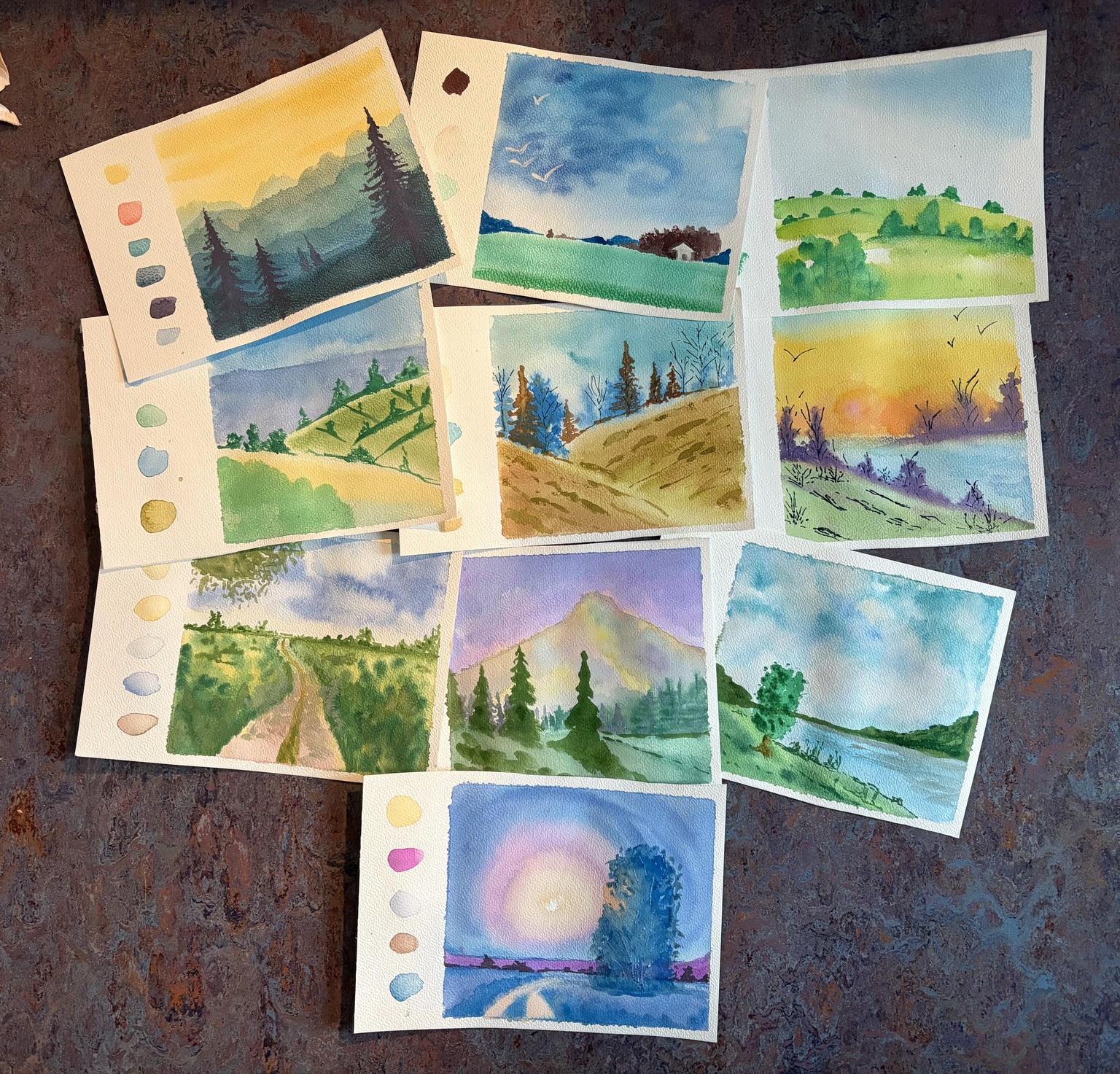 10 day loose watercolor landscape - image 1 - student project