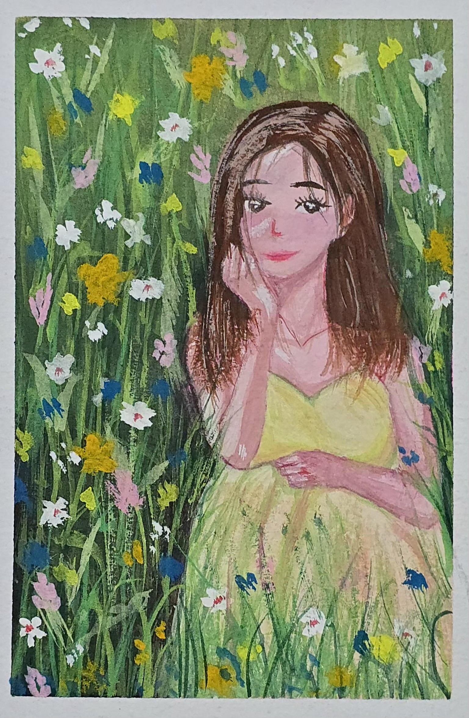 Gouache girl - image 1 - student project