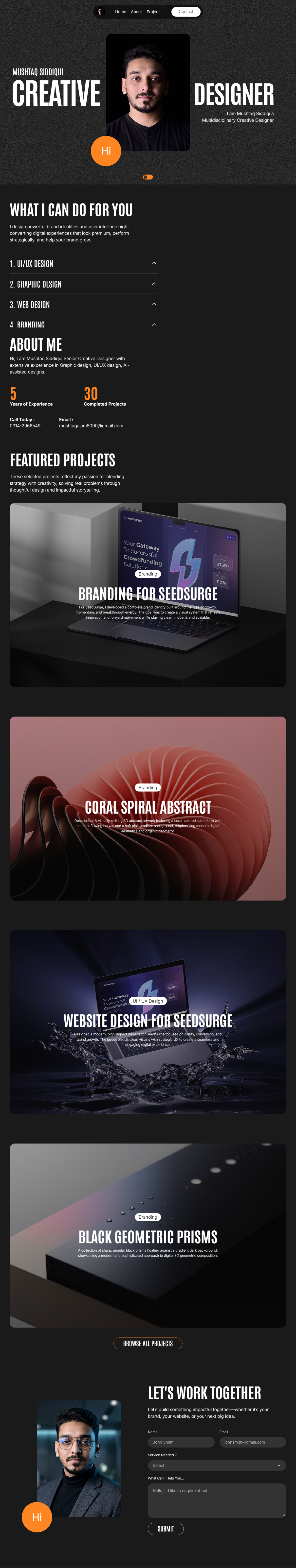 Mushtaq Portfolio Website - image 1 - student project