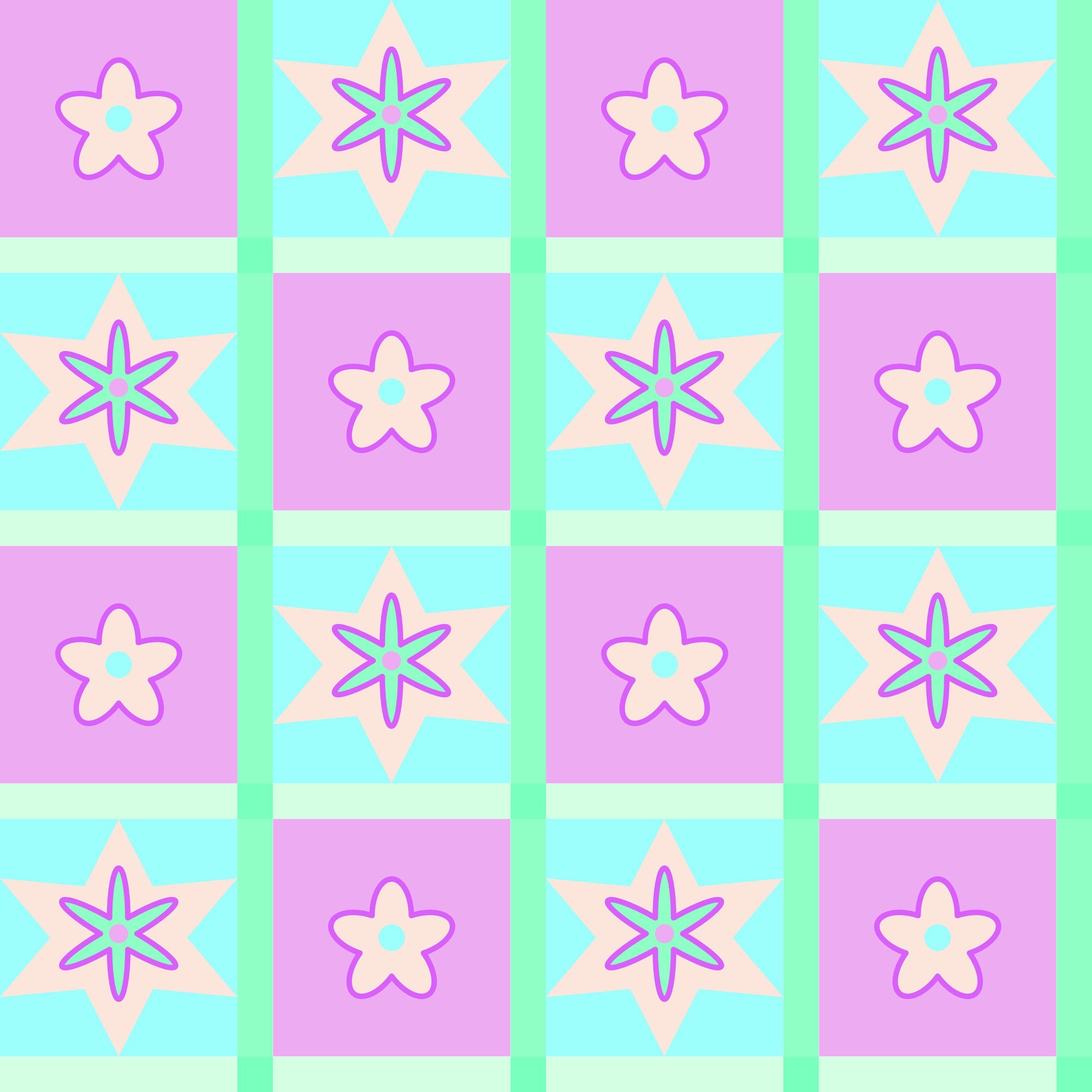 Flower blocks repeat - image 1 - student project