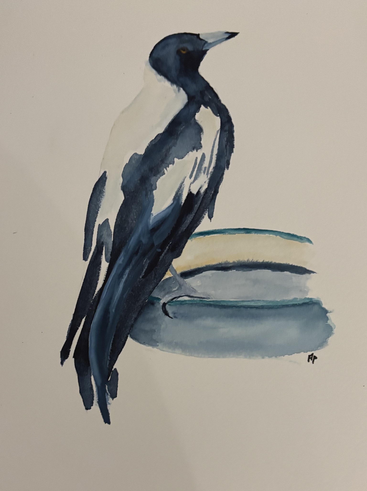 Watercolour Magpie. - image 1 - student project