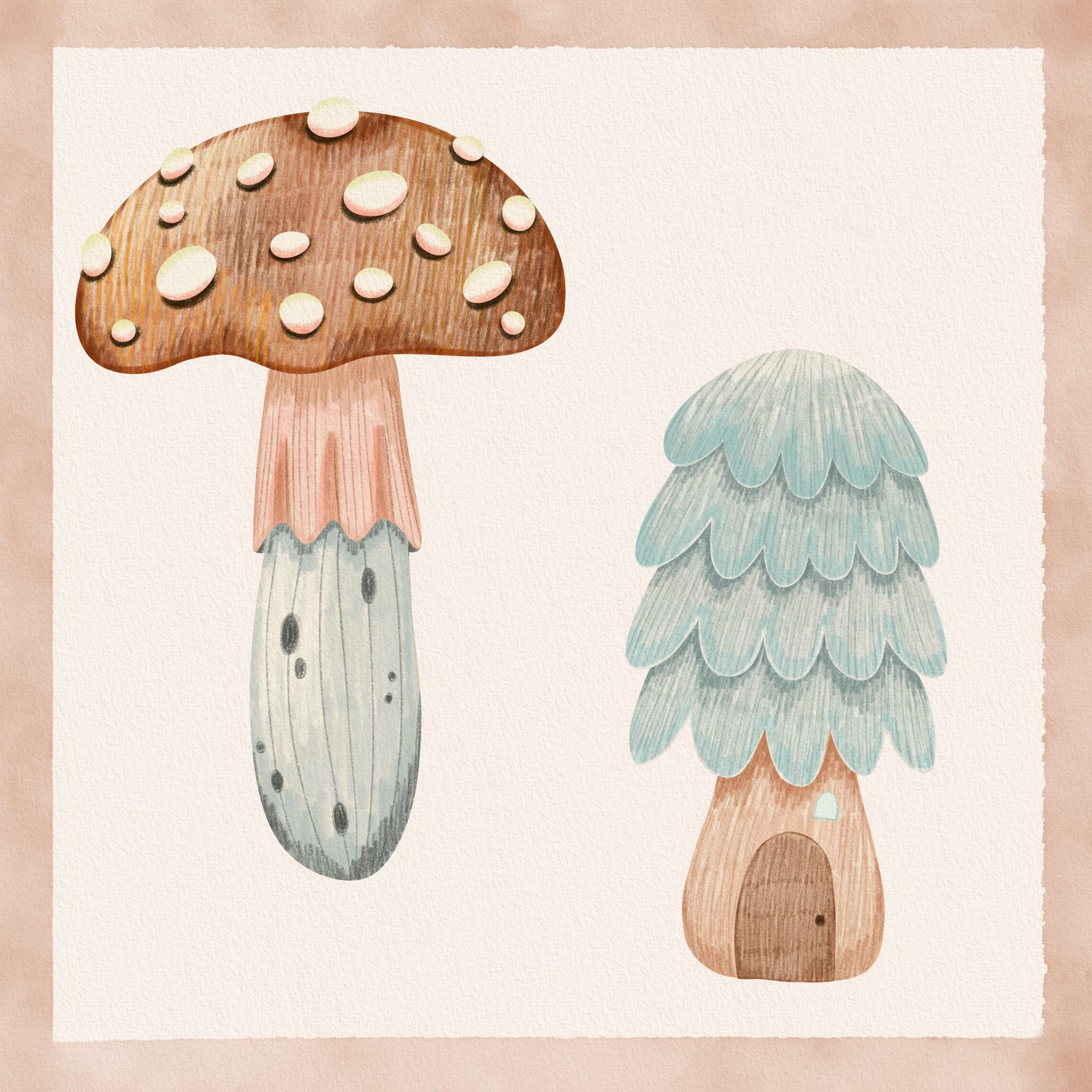 Mushrooms in different styles - image 2 - student project