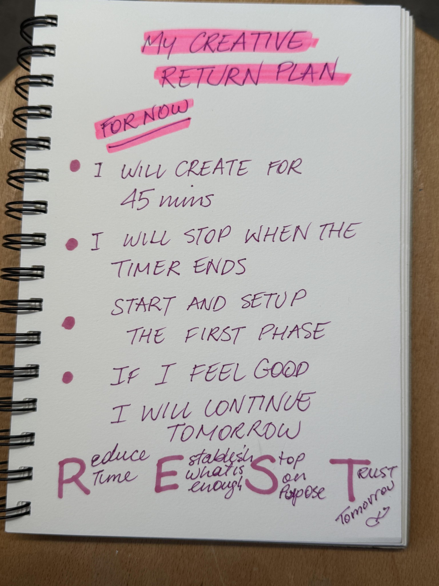 My Creative Return Plan - image 1 - student project