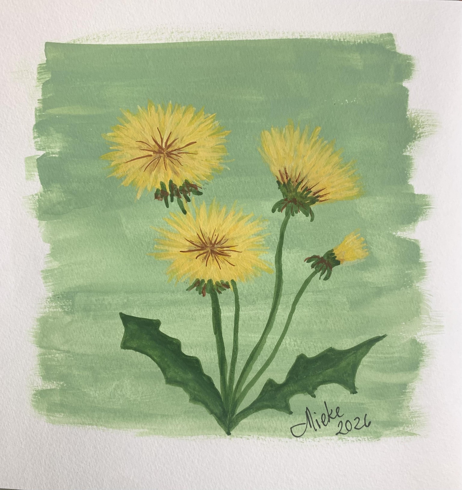 Pastel gouache background flowers - image 3 - student project