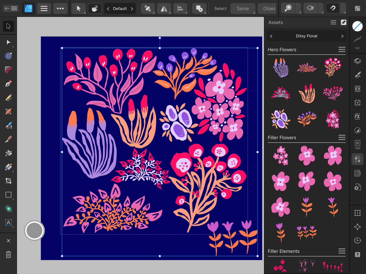 Ditsy Floral Half Drop in Affinity Designer 2 - image 2 - student project